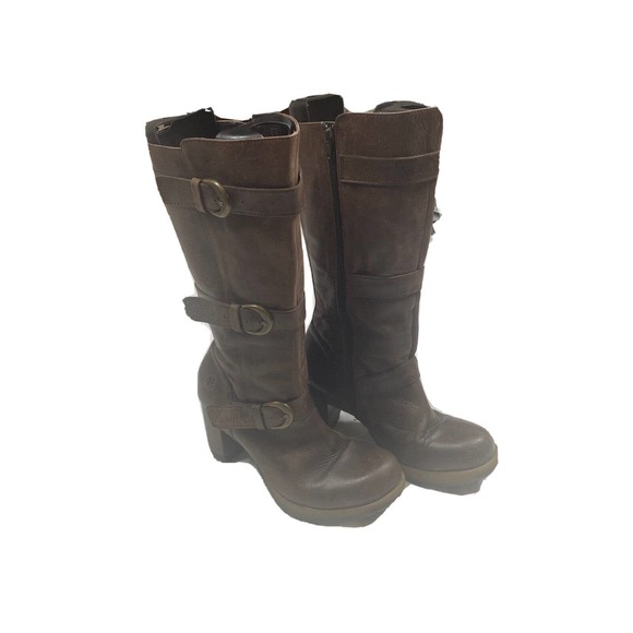Dr. Martens Shoes - Dr. Martens Bellissa Brown Tall Calf Zipper Riding Boot Woman’s Sz 9